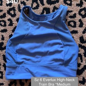 Lululemon size 6 everlux high neck train sports bra wild indigo